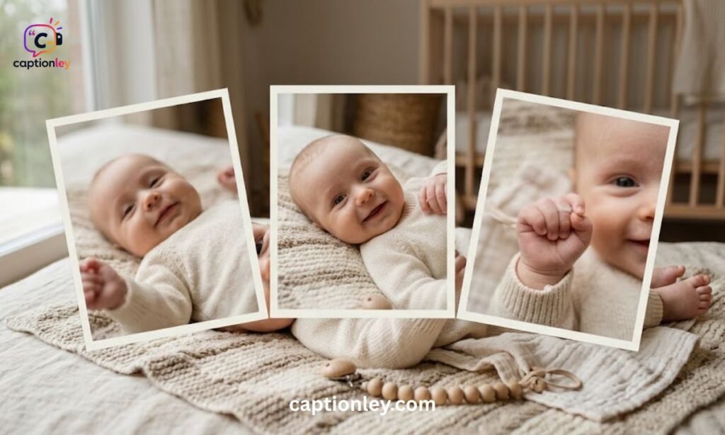 Adorable 2 Months Old Baby Caption