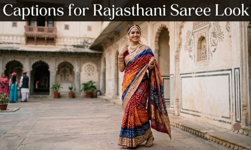 Captions for Rajasthani Saree Look