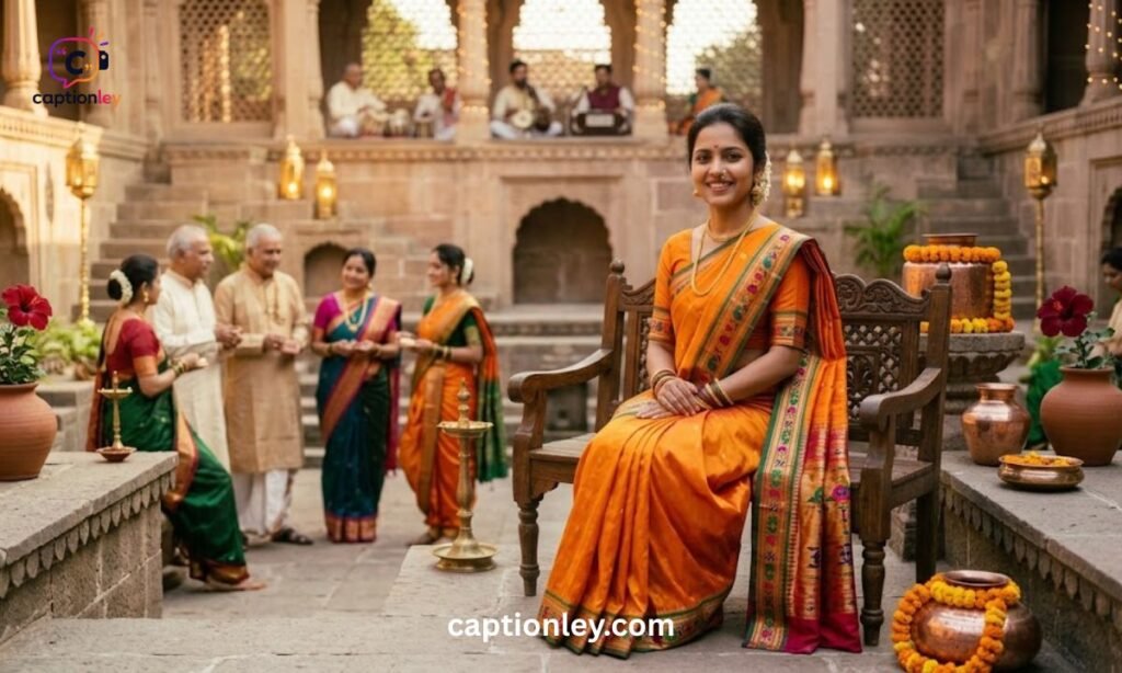 Festive Nauvari Saree Caption for Instagram in Marathi