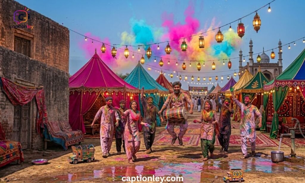Holi Captions with Friends