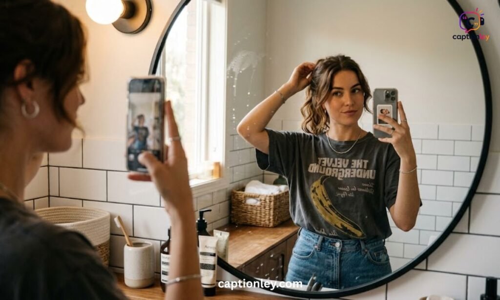One Word Mirror Selfie Caption