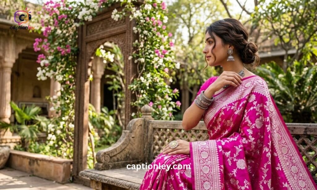 Pink Saree Captions for Instagram