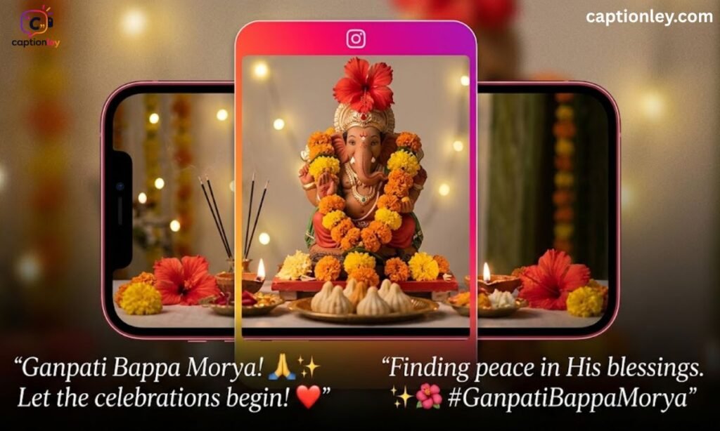 Short Captions for Ganpati Bappa for Instagram With Emoji
