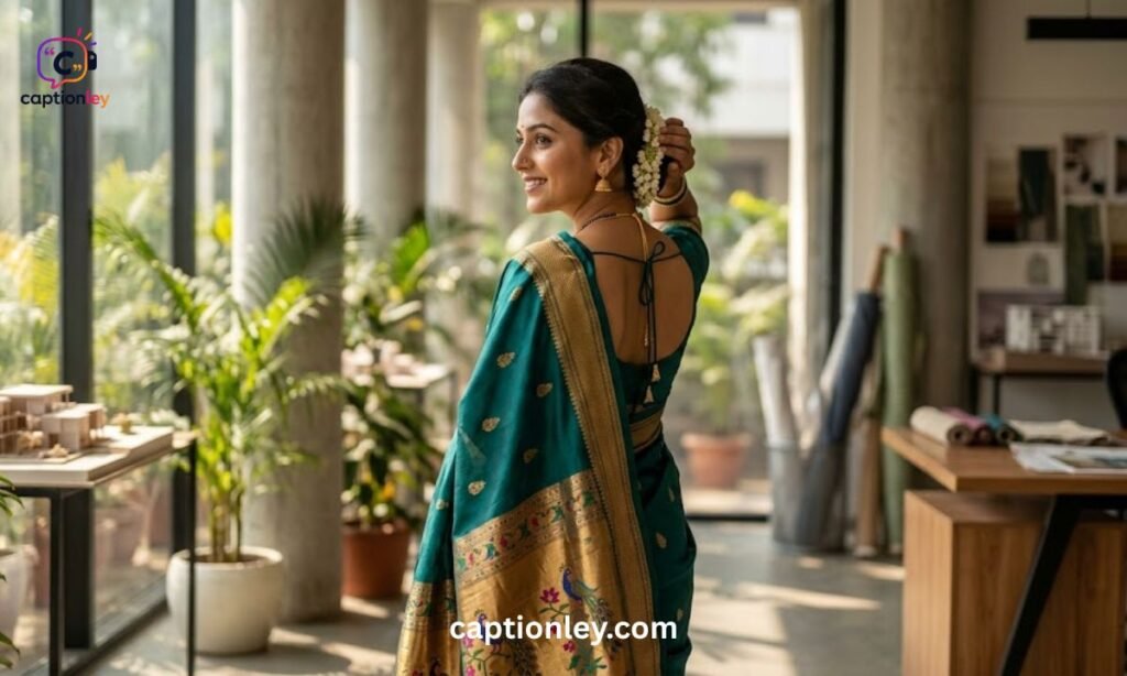 Short Marathi Captions for Saree