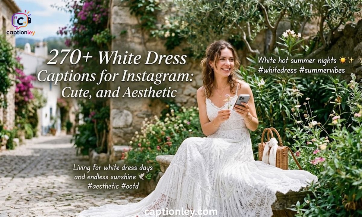 270+ White Dress Captions for Instagram Cute,and Aesthetic