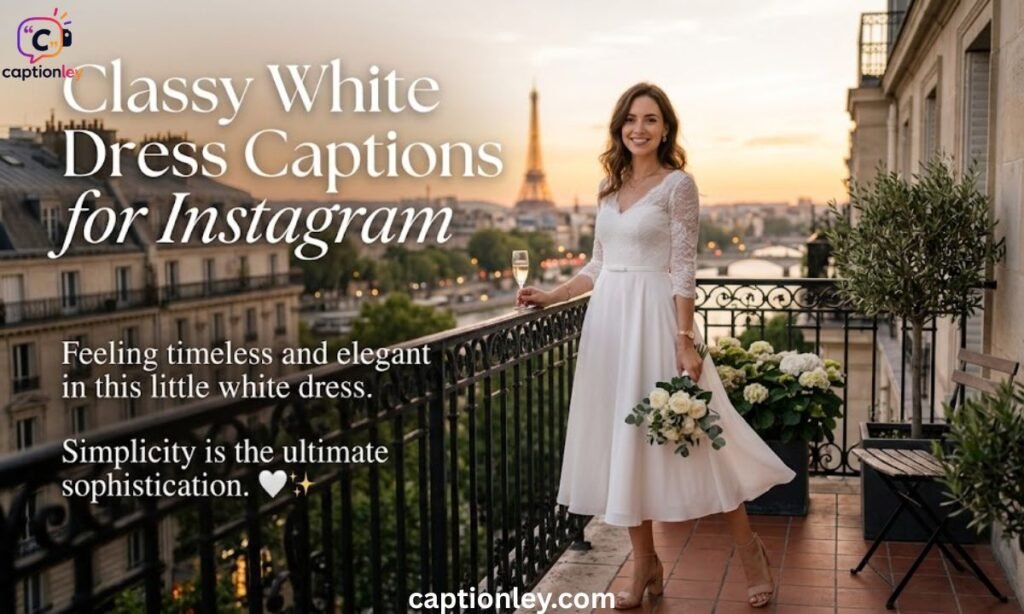 Classy White Dress Captions for Instagram