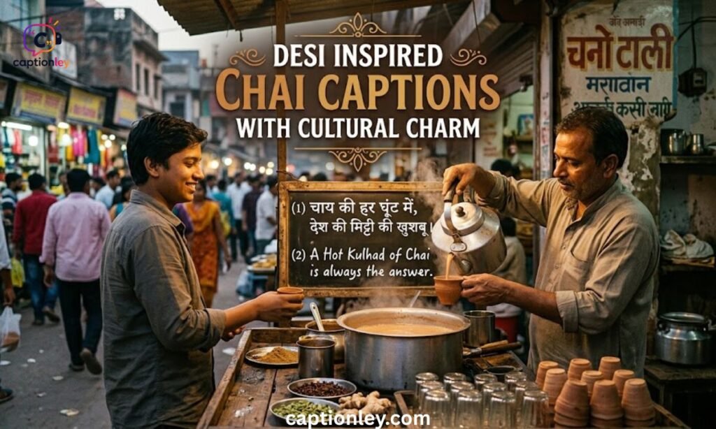Desi Inspired Chai Captions with Cultural Charm