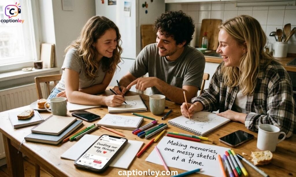 Drawing Captions for Instagram With Friends 