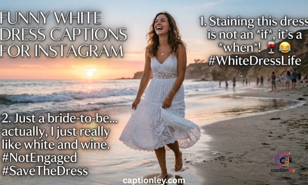 Funny White Dress Captions for Instagram