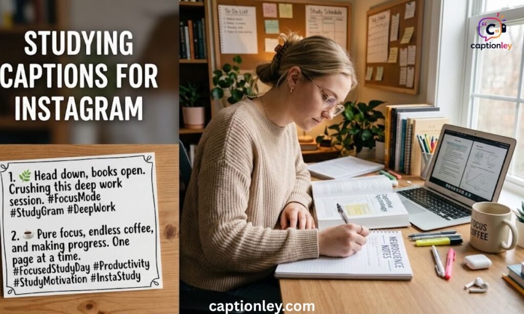 Studying Captions For Instagram Focused Study Days